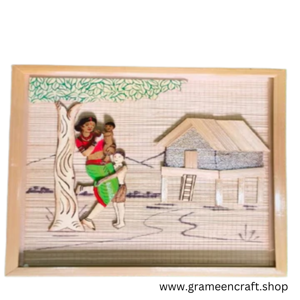 Handcrafted Bamboo Frame Art Decorative Showpiece