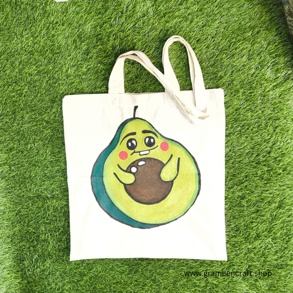 HAND PAINTED CANVAS TOTE BAG