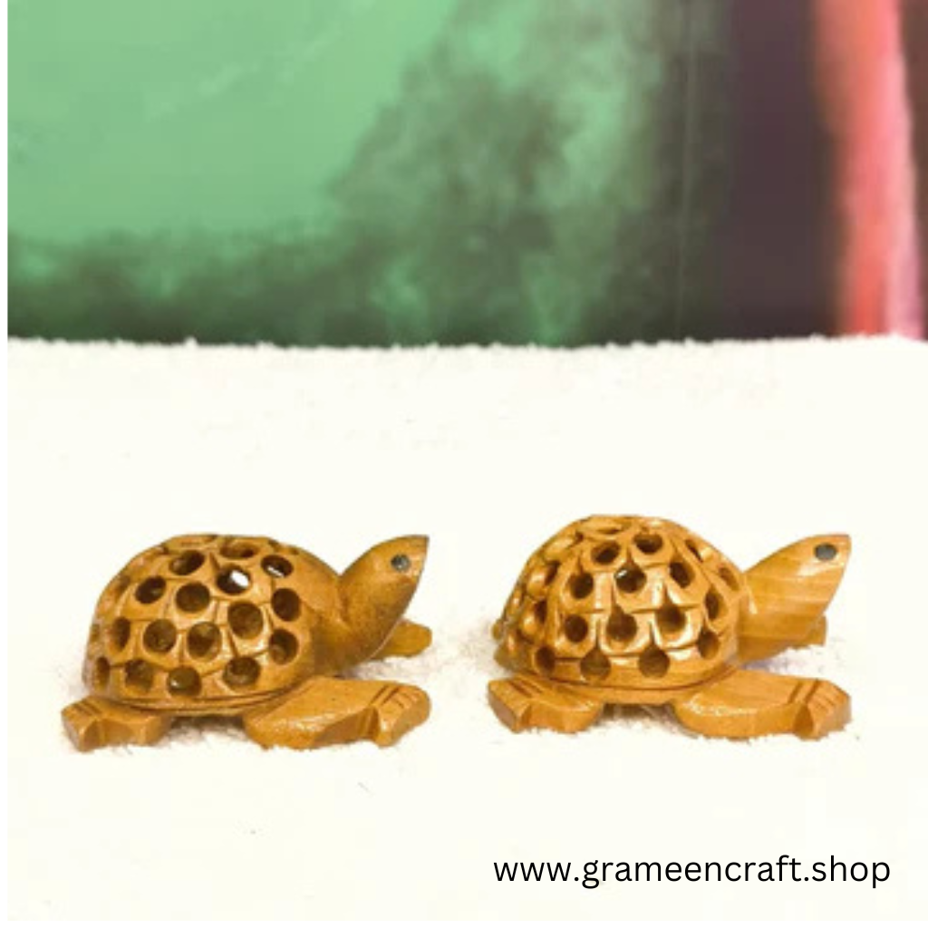 Hand Crafted Wooden Tortoise Turtle