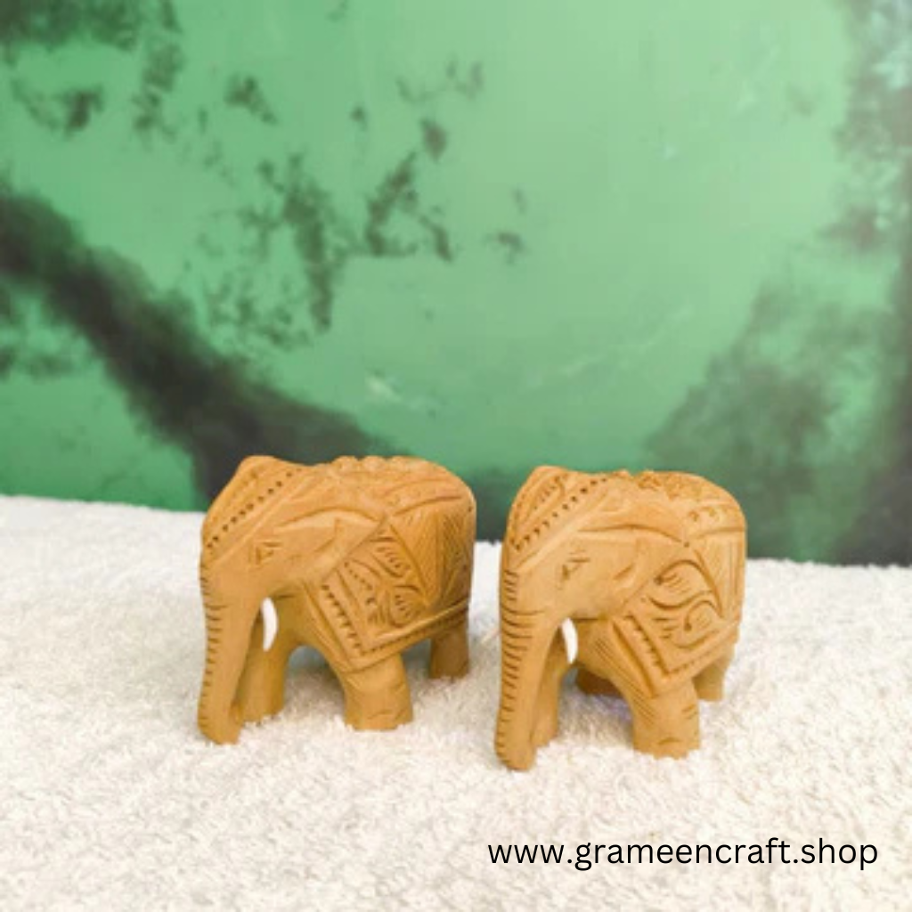 Wooden Handicraft Elephant Showpiece