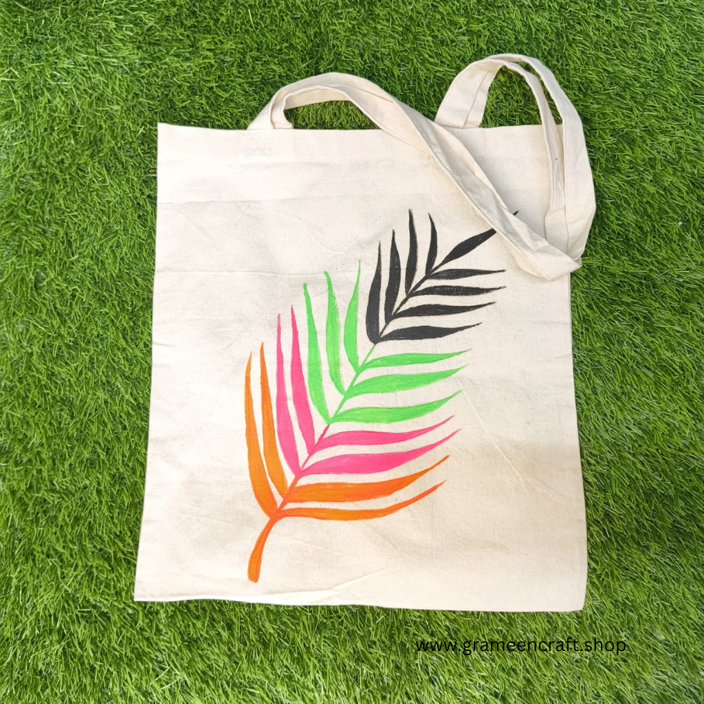 HAND PAINTED CANVAS TOTE BAG