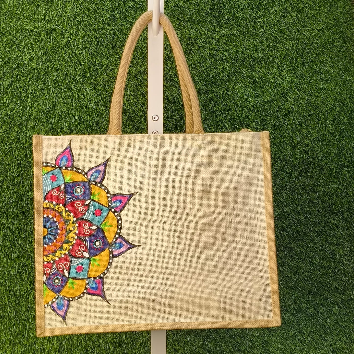 Hand Painted Jute Shopping Bag
