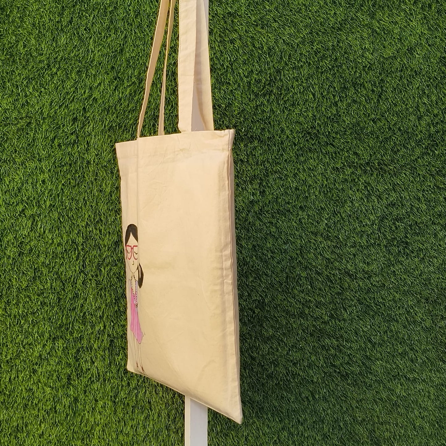 HAND PAINTED CANVAS TOTE BAG