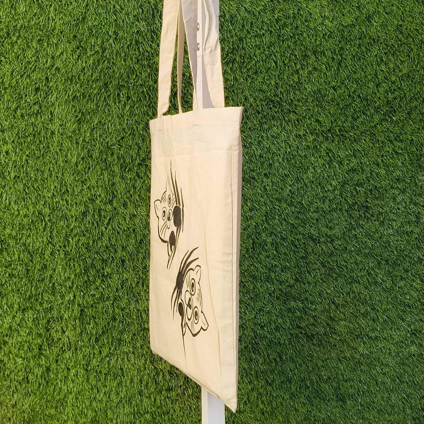 HAND PAINTED CANVAS TOTE BAG