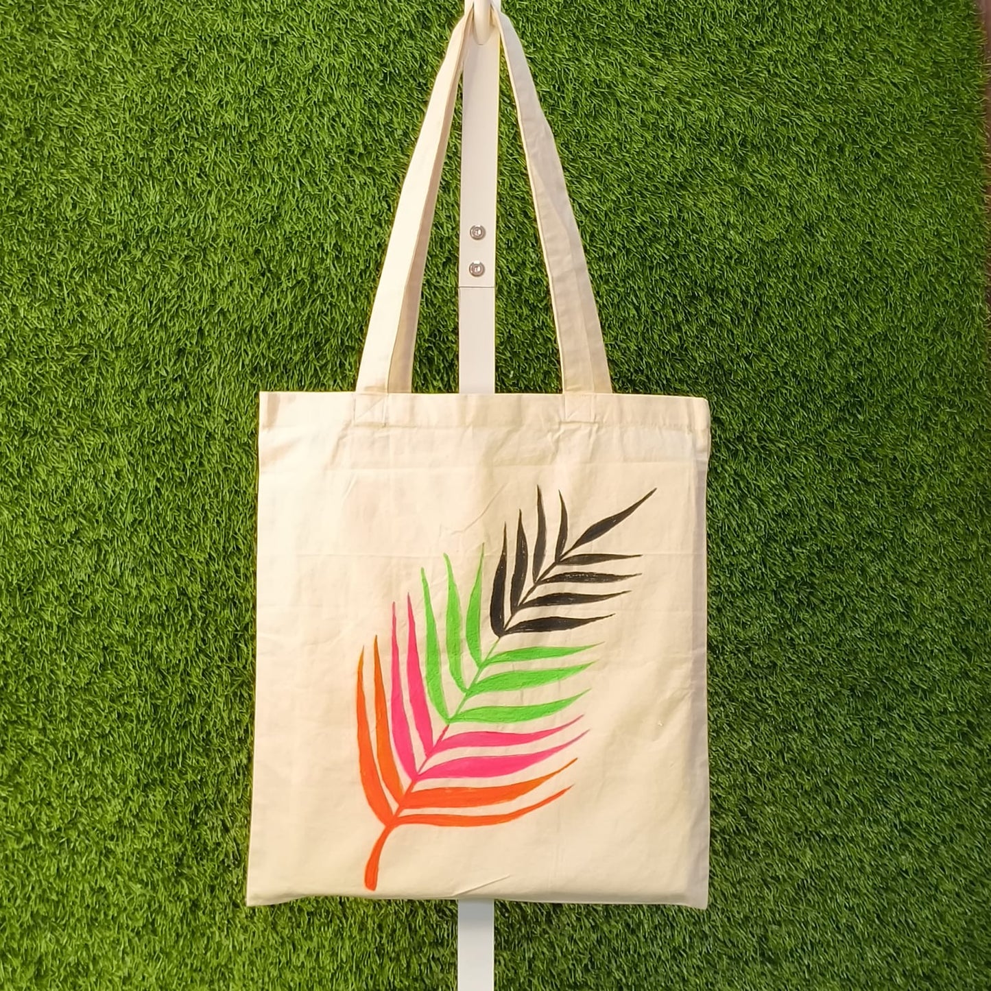 HAND PAINTED CANVAS TOTE BAG