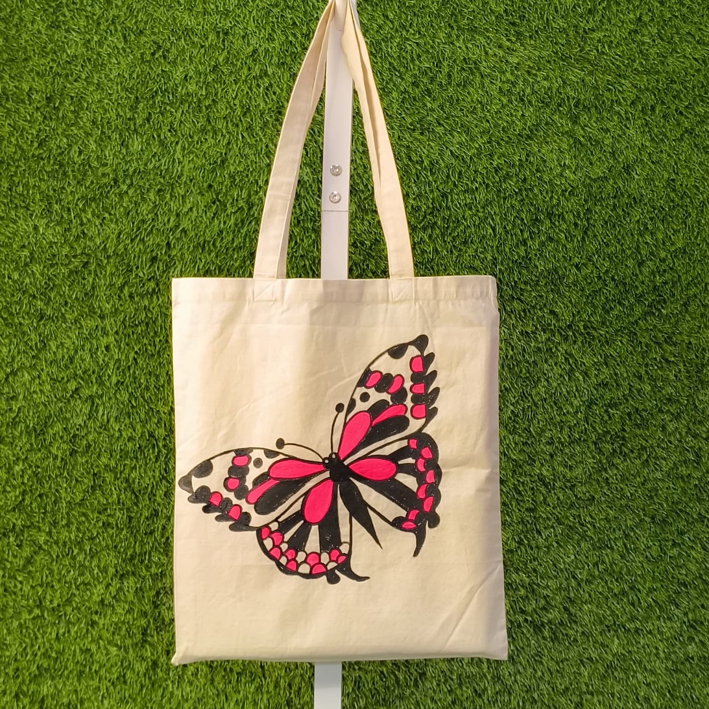HAND PAINTED CANVAS TOTE BAG