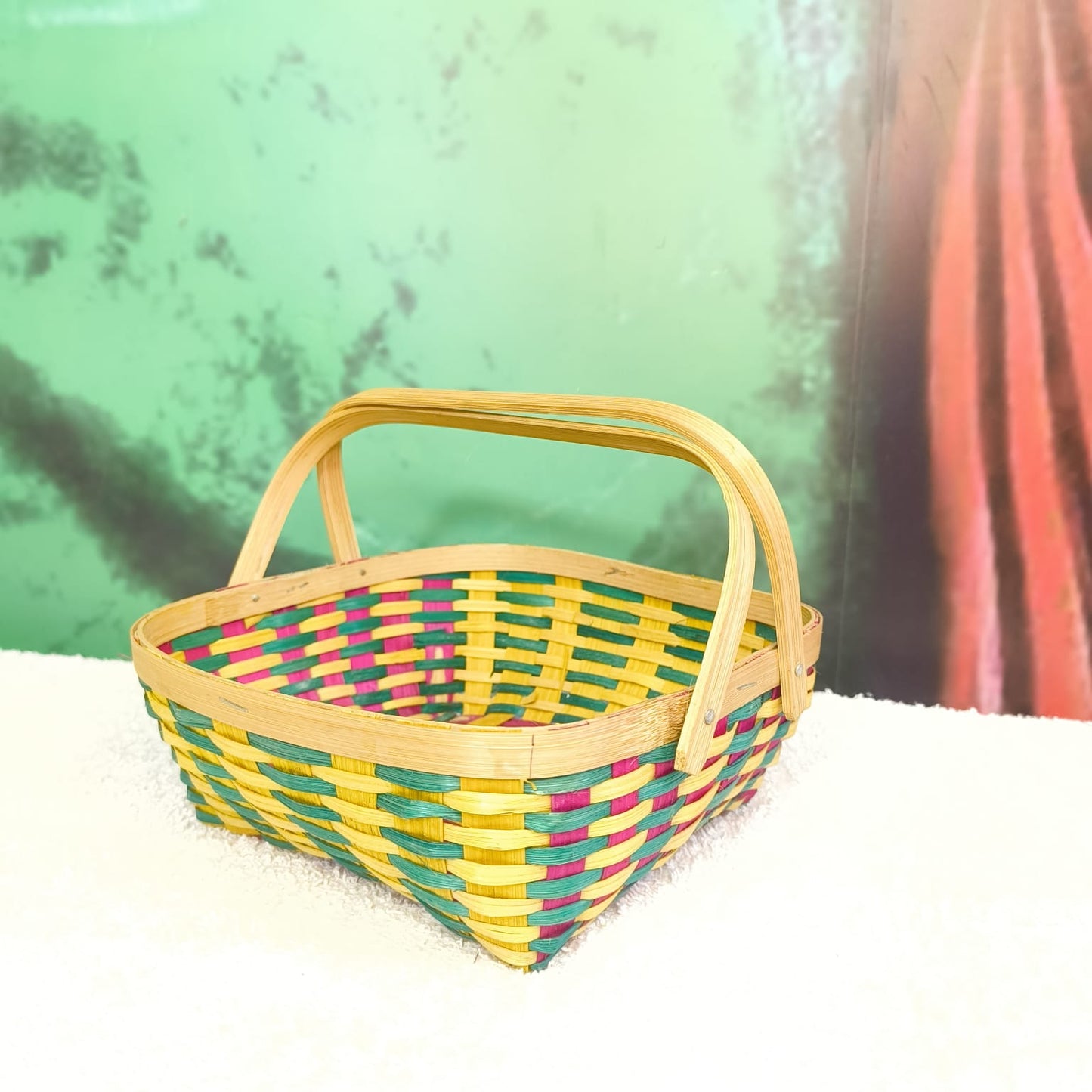 Handmade Bamboo Fruit/Flower/Basket/Multi Purpose Basket With Handle