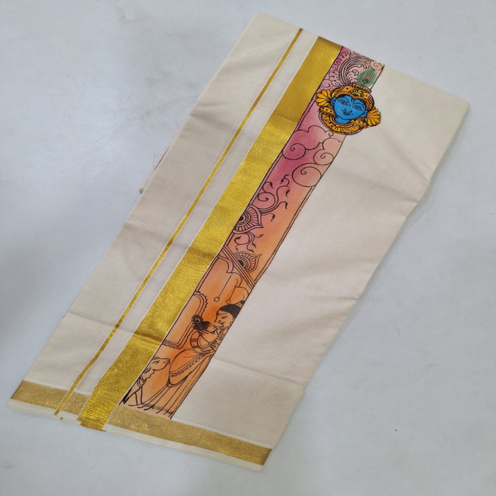 Hand Painted Double Dhoti