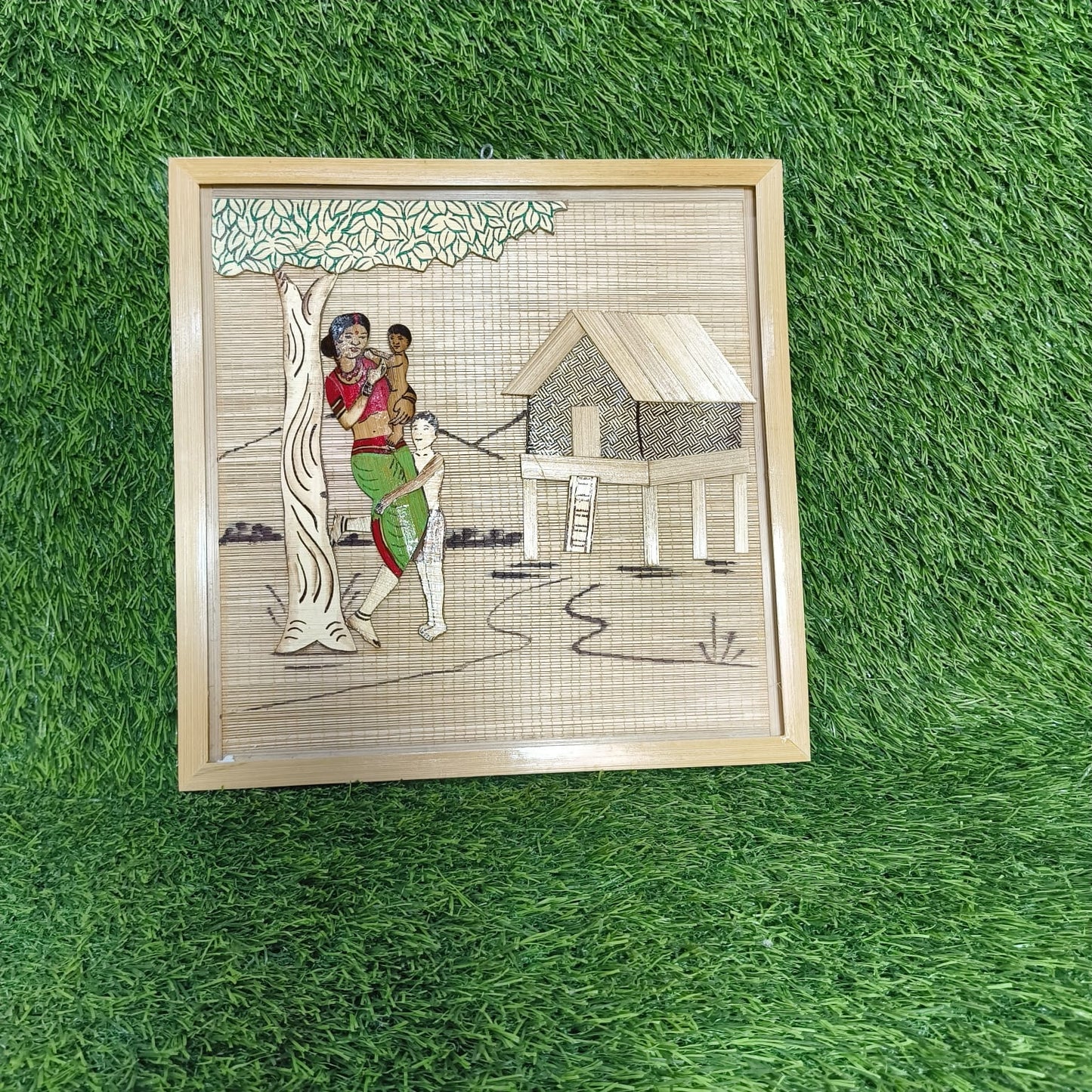 Handcrafted Bamboo Frame Art Decorative Showpiece