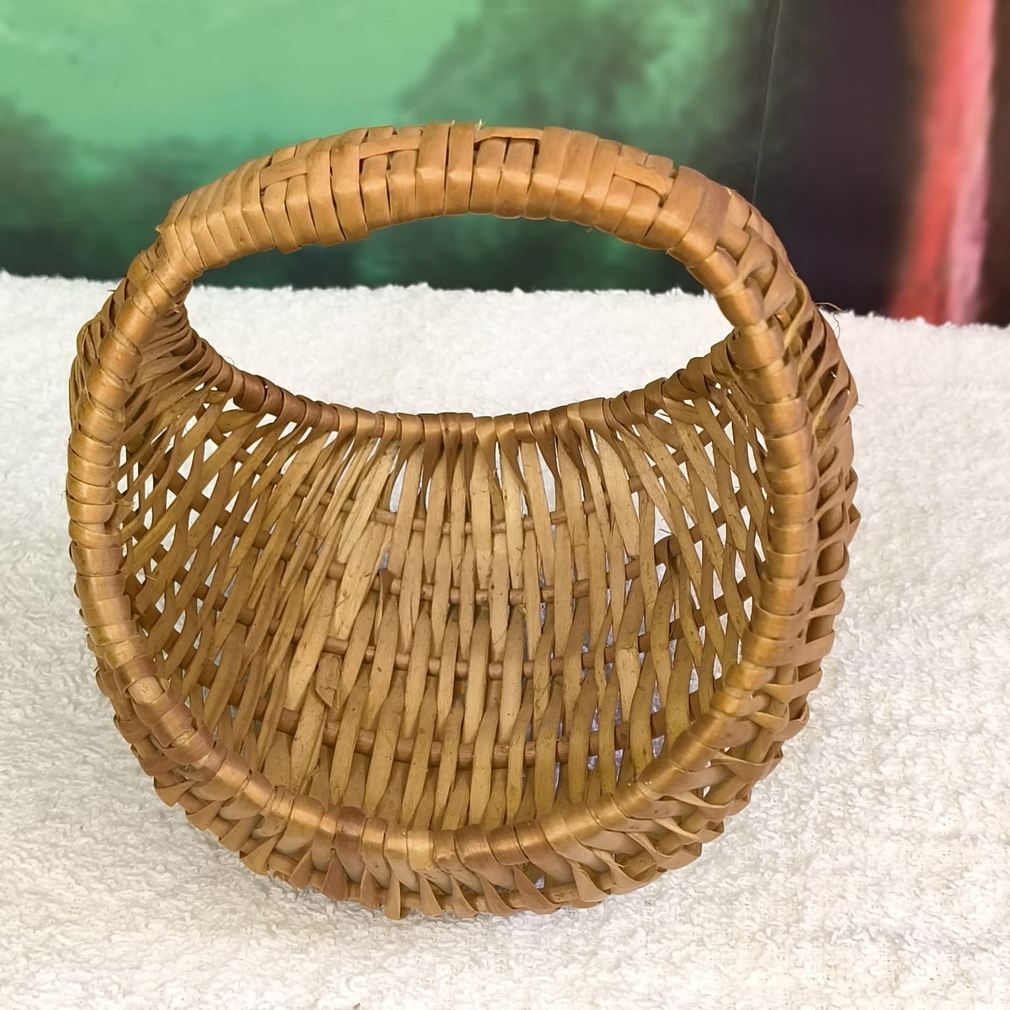 Hand made Moon Wicker Basket
