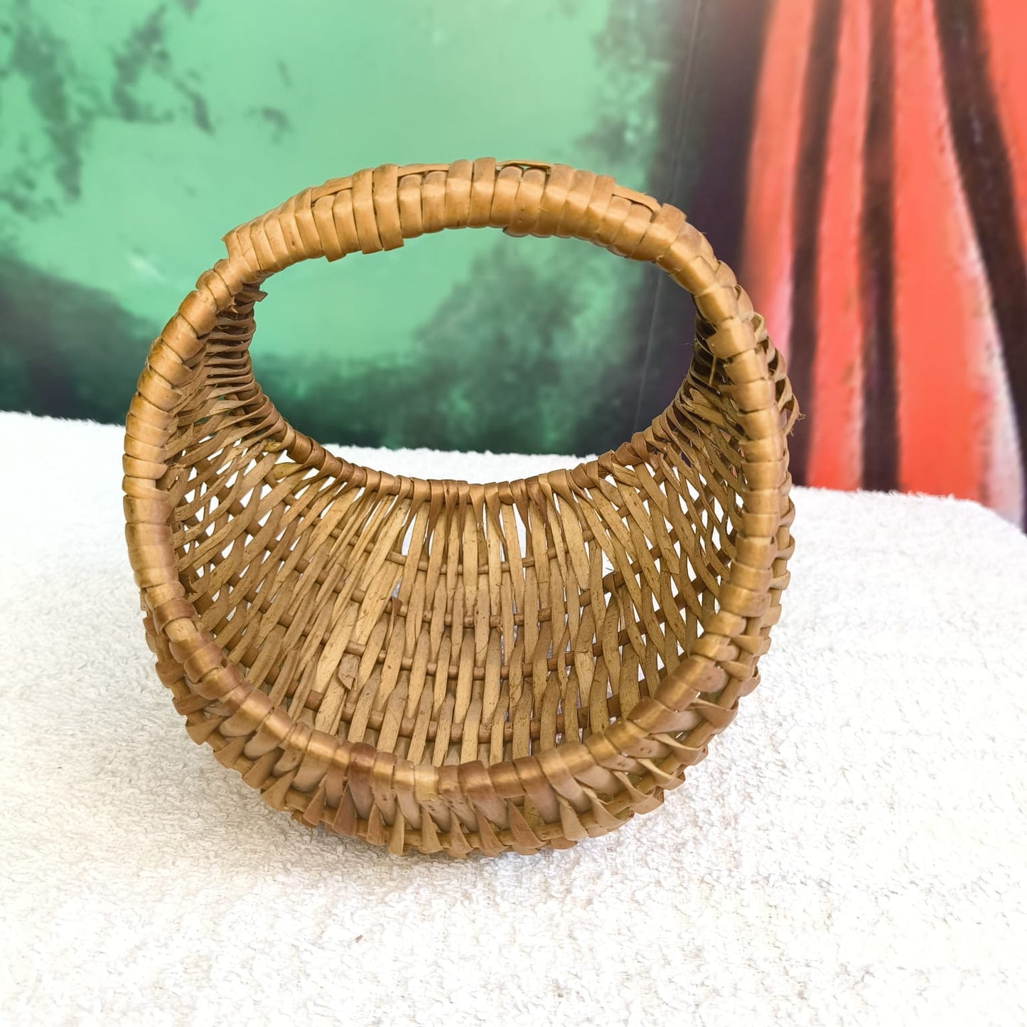 Hand made Moon Wicker Basket