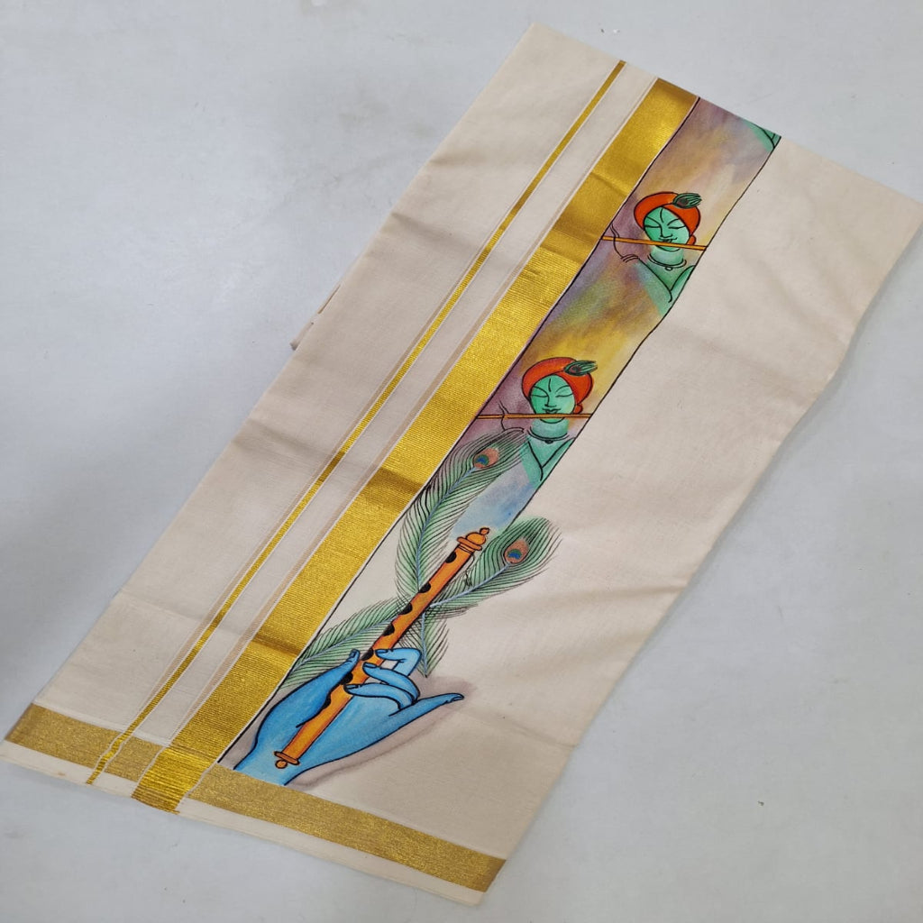 Hand Painted Double Dhoti