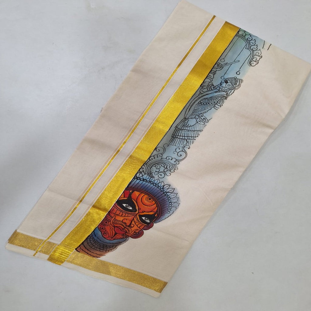 Hand Painted Double Dhoti