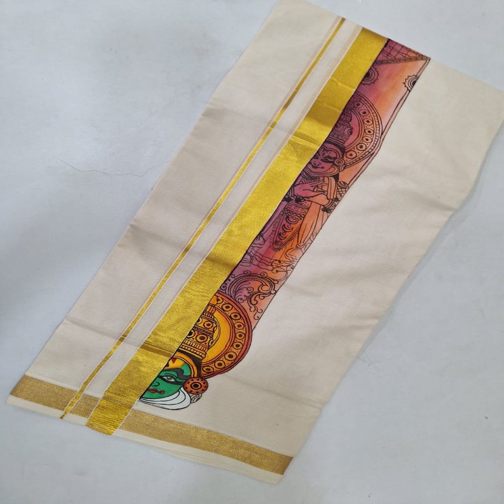 Hand Painted Double Dhoti