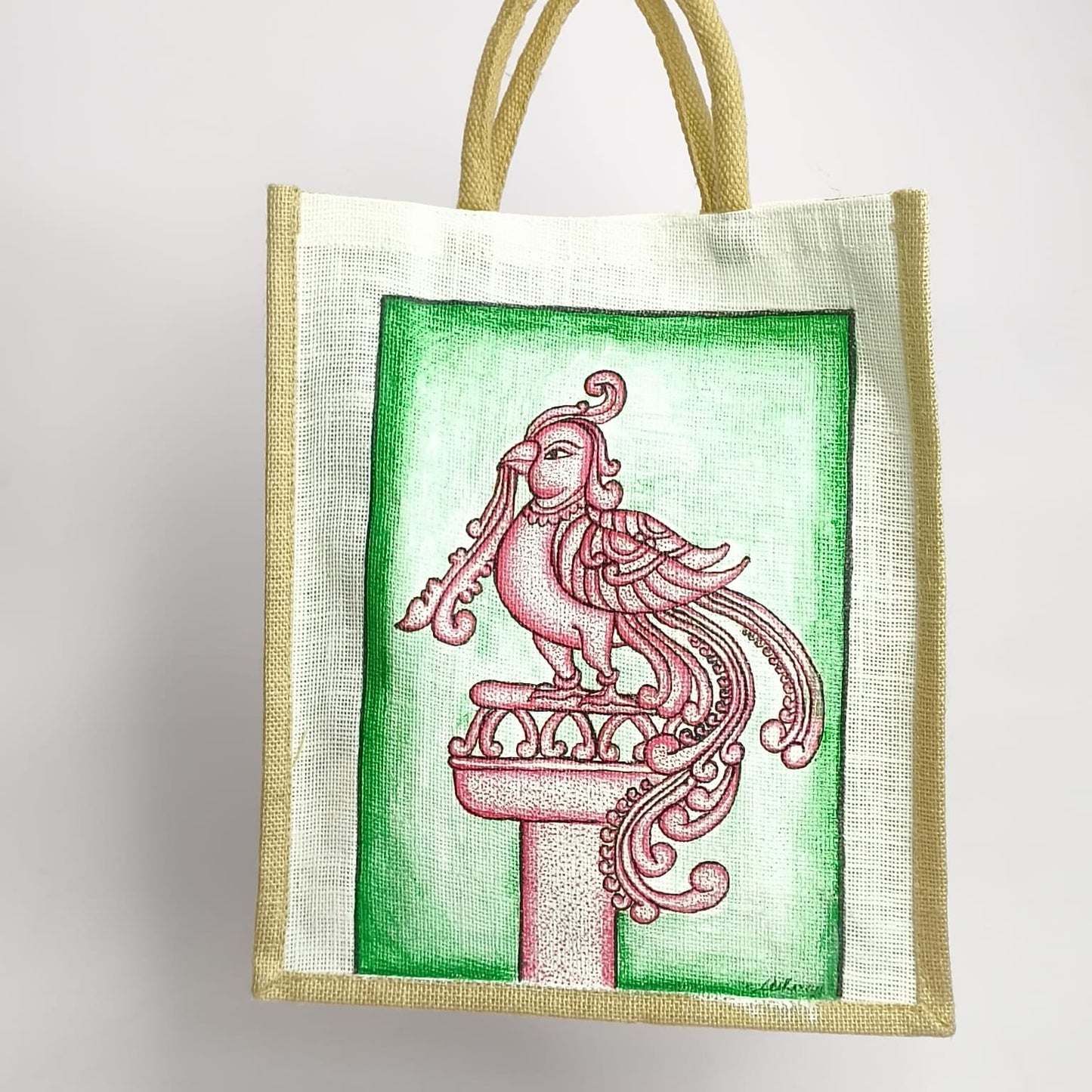 Hand Painted Jute Shopping Bag