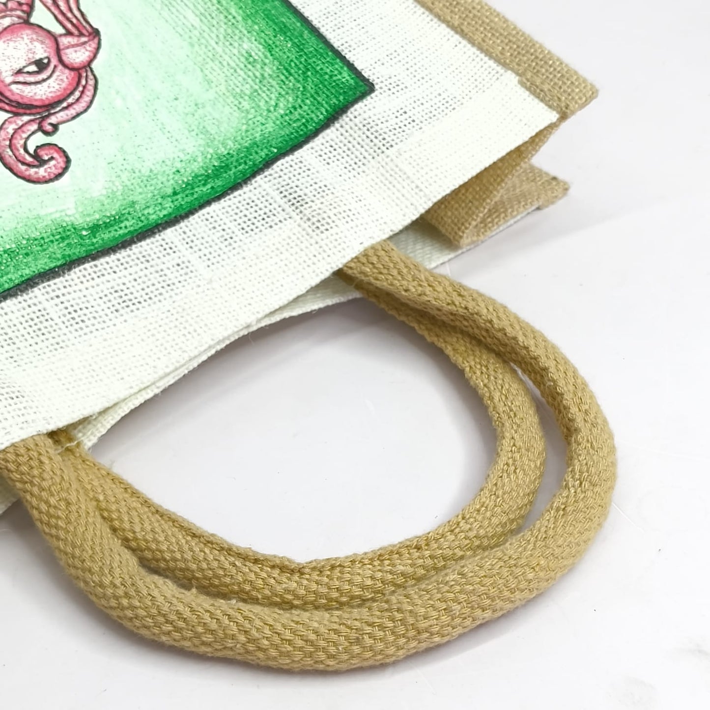 Hand Painted Jute Shopping Bag