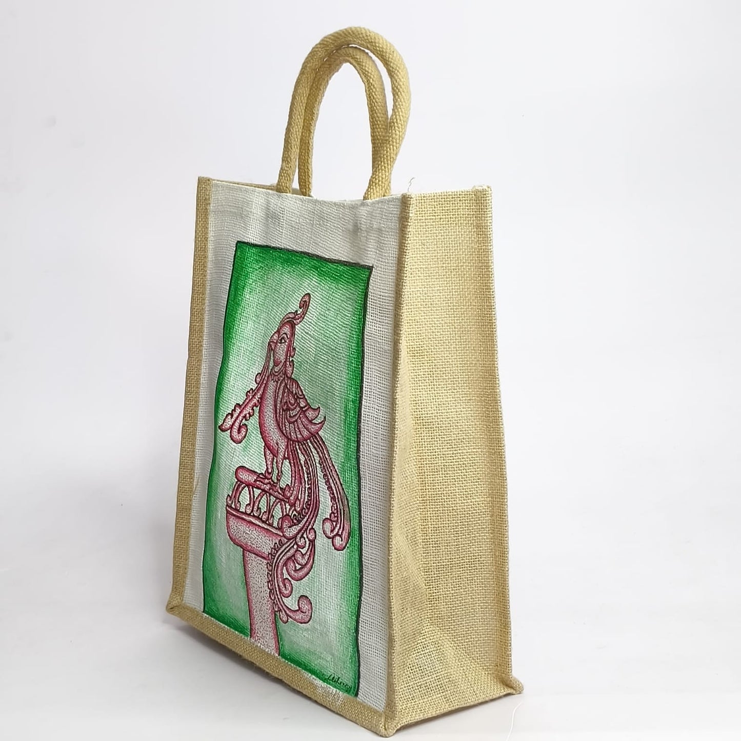 Hand Painted Jute Shopping Bag