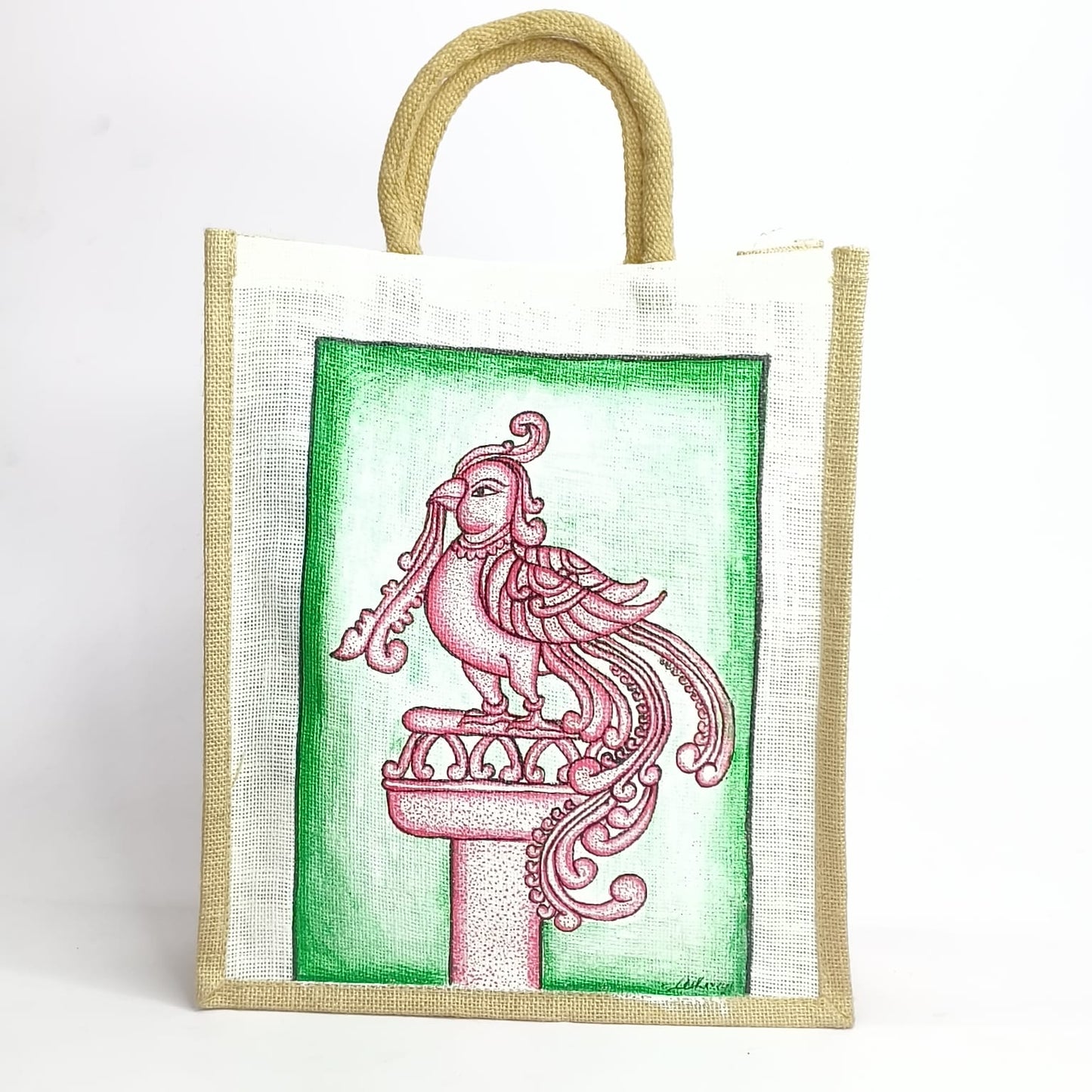 Hand Painted Jute Shopping Bag
