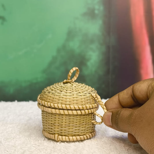 Handmade Miniature Jewellery Bamboo Box With Lid