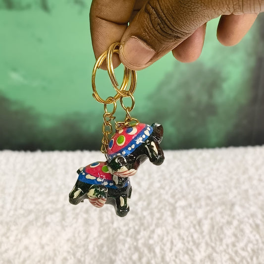 Rajasthani Traditional Handmade Tortoise Multi Colour Synthetic Key Chains