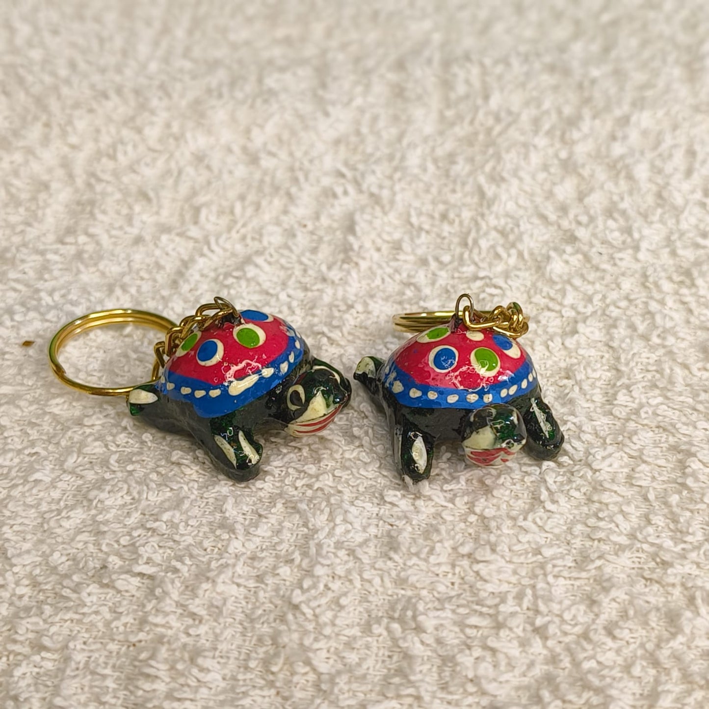 Rajasthani Traditional Handmade Tortoise Multi Colour Synthetic Key Chains